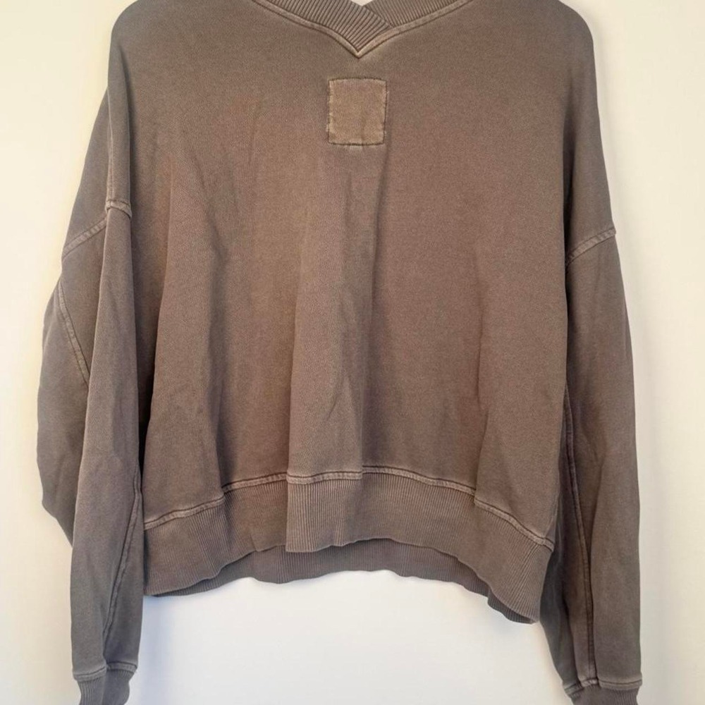 Aerie Green Cropped Sweatshirt - Picture 3 of 3